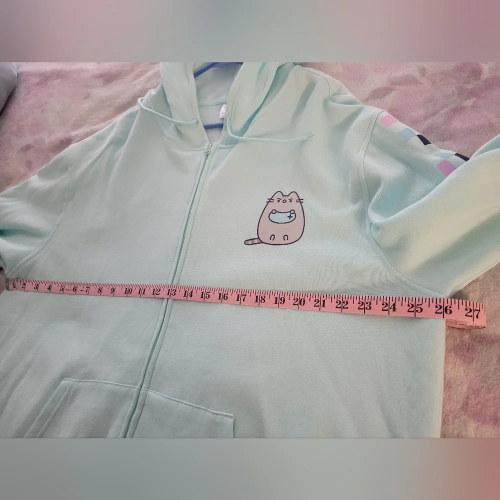 Pusheen 2022 Gamer Zip Up Mint Hoodie XXL - Picture 3 of 5